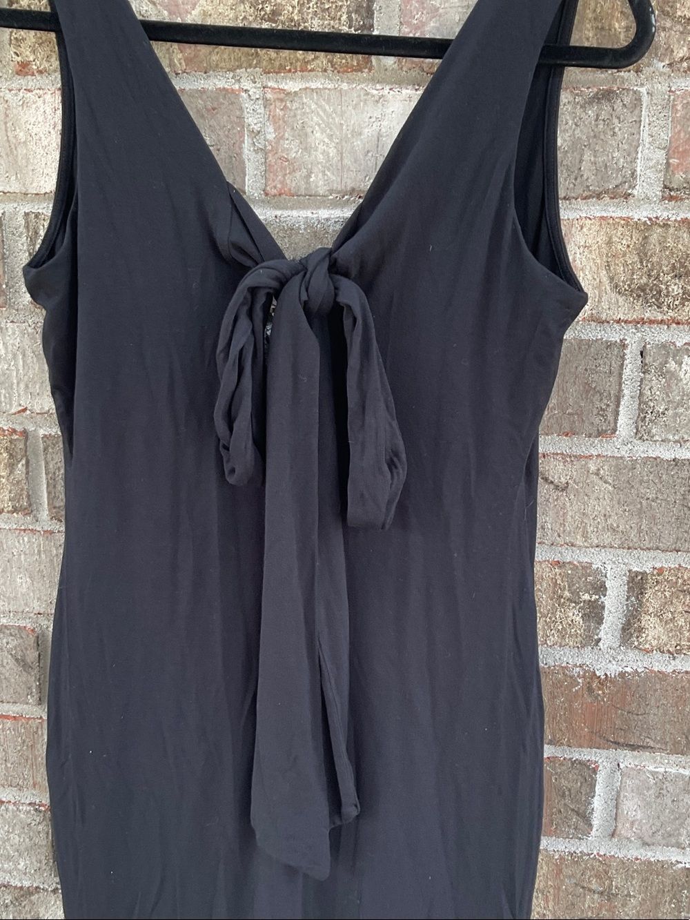 Take 50% OFF- ASOS Classic Black Tie-Front Midi Dress, Size-10 - Picture 6 of 10
